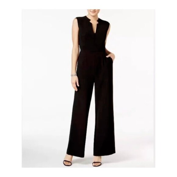 Tahari Classic Black Jumpsuit with Pockets Size 8P - Picture 1 of 12